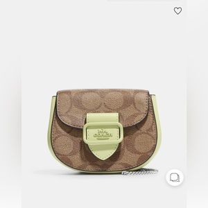 New Coach Morgan Card Case On A Chain In Signature Canvas